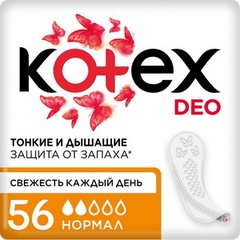 Прокладки женские гигиенические ежедневные Kotex Normal Deo 56 шт.