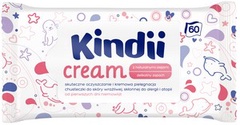 Kindii салфетки влажные Kindii Cream 2 в 1 для новорожденных и детей 60шт