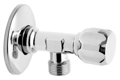 Кран угловой 10 бар, ручка металл. кран-букса нр1/2-нр3/4 Ferro Z1234G 