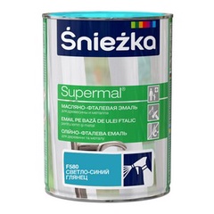 Эмаль Sniezka Supermal масляно- фталевая светло-синяя F580 (0,8 л) для окон и дверей