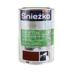 Эмаль Sniezka Supermal масляно- фталевая коричнево-шоколадная RAL8017 (0,8 л) для окон и дверей
