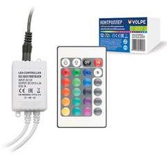 ULC-Q431 RGB BLACK Контроллер для управления светодиодными RGB лентами 12V : с пультом ДУ ИК. ТМ Volpe.