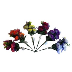 Цветы искусственные Гвоздика с лентой в ассортименте 31 см 5 цветков арт. BY-700-55 