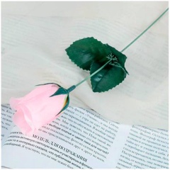 Цветок искусственный Роза персиковый 23 см. арт. 1376816 