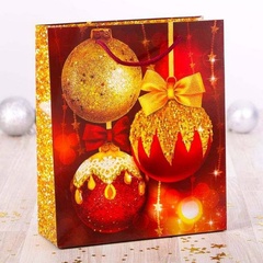 Пакет для подарков "Новогодние шары" 23х27х8 см арт. 25083689 