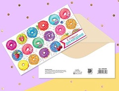 Конверт для денег С Днем Рождения пончики арт. 2493300 