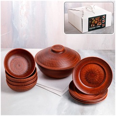 Набор посуды из красной глины 9 предметов арт. 5860421 