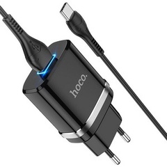 Cетевое зарядное устройство hoco N1 USB черный с кабелем Type-C