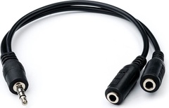 Аудио-кабель разветвитель 0.1m 2хJack3.5(f)/Jack3.5(m) арт.AT6850 