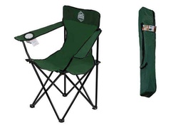 Кресло складное кемпинговое с держателем для бутылки + чехол зеленое арт. 42-808200 