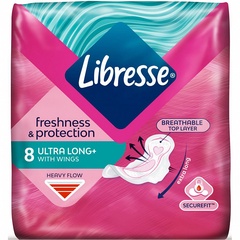 Прокладки Libresse ULTRA LONG+ WITH WINGS 8 шт.