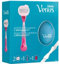 Подарочный набор GILLETTE VENUS ComfortGlide SPA Breeze Бритва с 2 смен кассетами + Расчестка