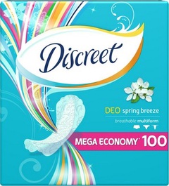 DISCREET Женские гигиенические прокладки на каждый день Deo Spring Breeze Multiform 100шт