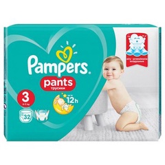 PAMPERS Подгузники-трусики Pants для мальчиков и девочек Midi (6-11 кг) Упаковка 32