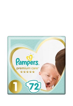 PAMPERS Подгузники Premium Care Newborn (2-5кг) Экономичная Упаковка 72