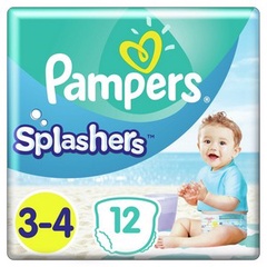 PAMPERS Подгузники-трусики Splashers для плавания Midi-Maxi (6-11 кг) Упаковка 12