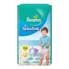 PAMPERS Подгузники-трусики Splashers для плавания Junior-Extra Large (14+ кг) Упаковка 10