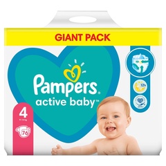 Детские подгузники, размер S4 (9-14 кг), 76 шт PAMPERS Active Baby Giant Pack 