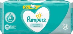 PAMPERS Детские влажные салфетки Sensitive 2x52 ПрепакКор