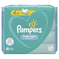 PAMPERS Детские влажные салфетки Fresh Clean 4х52 ПрепакКороб
