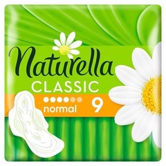 NATURELLA Classic Жен гигиенические прокладки ароматизир с крылышк Camomile Normal Single 9шт ПрК