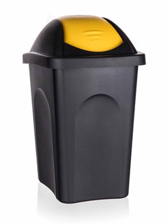 Контейнер для раздельного сбора ТБО пластиковый черный с желтой крышкой 30 л арт. 70211 