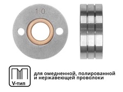 Ролик подающий Ф 30/10 мм, шир. 12 мм, проволока ф 0,8-1,0 мм (V-тип) арт. WA-2434 Китай