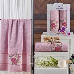 Комплект полотенец махровых, MERZUKA DREAMS FLOWER светло-розовый, 50х90/70х140 2шт 