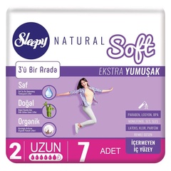Прокладки Sleepy Natural SOFT EXTRA SOFT 3в1 Long 7 шт. 