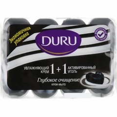 Duru 1+1 крем-мыло туалетное Увлажняющий крем и Активированный уголь 4*90г