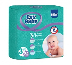 Подгузники для детей EVY BABY Midi 3 5-9кг 24шт 