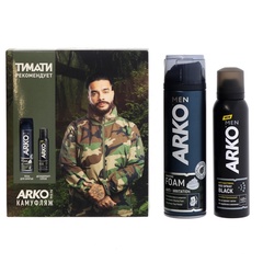Набор подарочный Arko Men (пена Anti-Irritation + дезодорант-спрей антибактериальный Black 350 мл.)