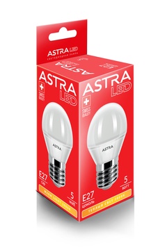 Светодиодная лампа ASTRA G45 5W E27 3000K