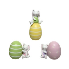 Фигура декоративная Кролик с яйцом полирезин 2х4х7х6 см арт. 850818 