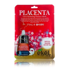 Маска тканевая для лица с экстрактом плаценты EKEL 0.025л Корея