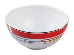 Салатник керамический, 123 мм, круглый, серия Самсун, красная полоска, PERFECTO LINEA (Супер цена!)