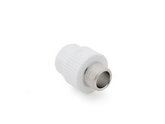 Ниппель ПП комбинированный наружн.резьба 20х1/2", белый РосТурПласт