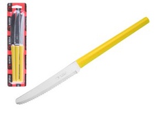 Набор ножей столовых, 3шт., серия MILLENIUN, желтые, DI SOLLE (Длина: 213 мм, длина лезвия: 101 мм, толщина: 0,8 мм. Прочная пластиковая ручка.)