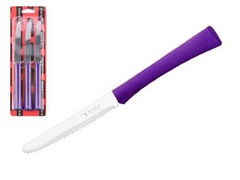 Набор ножей столовых, 3шт., серия INOVA D+, фиолетовые, DI SOLLE (Длина: 217 мм, длина лезвия: 101 мм, толщина: 0,8 мм. Прочная пластиковая ручка.)