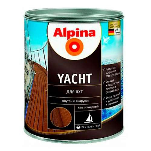 Лак Alpina Yacht для яхт 0.75 л глянцевый