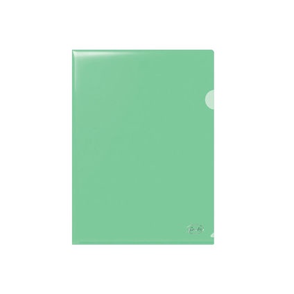Папка-уголок прозрачная зеленая А4 0,18мм арт. 91134 