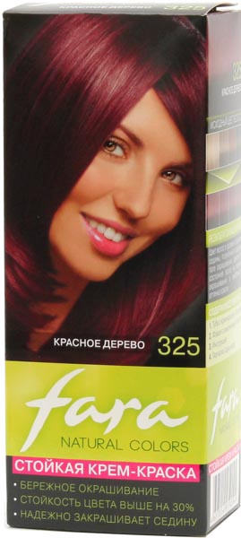 Крем-краска для волос, тон 325 Красное дерево FARA Natural Colors 