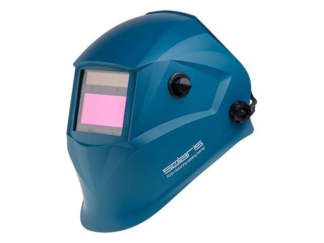Щиток сварщика  с самозатемняющимся светофильтром Solaris ASF520S (синий) (1/2/1/2, 95x34 мм, DIN 4/9-13 (регул), шлифовка, рег.чувств.+задержки, смен