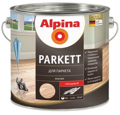 Лак алкидный для паркета Alpina Parkett глянцевый 2,5 л / 2,275 кг