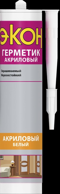 Герметик акриловый универсальный морозостойкий "ЭКОН" (белый), 420 гр.