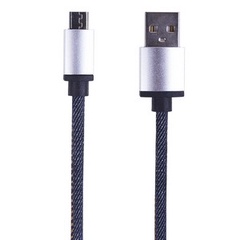 USB кабель microUSB, шнур в джинсовой оплетке REXANT