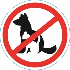 Наклейка запрещающий знак С животными вход запрещен Rexant 150х150мм арт.56-0039 