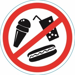 Наклейка запрещающий знак С продуктами питания вход запрещен Rexant 150х150мм арт.56-0041 
