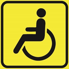 Наклейка автомобильная Инвалид 150х150мм арт.56-0072 