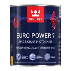 Краска интер, стойкая к мытью EURO POWER 7 A мат, 0,9л арт,700001118 Россия